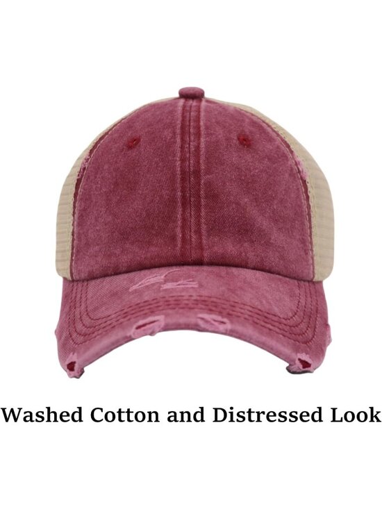 〽️Women Mesh Wine High Ponytail Baseball Cap Trucker Bad Hair Day Adjustable main image 6